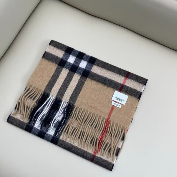 Burberry Classic Check Cashmere Scarf in Camel - Picture 2 of 5